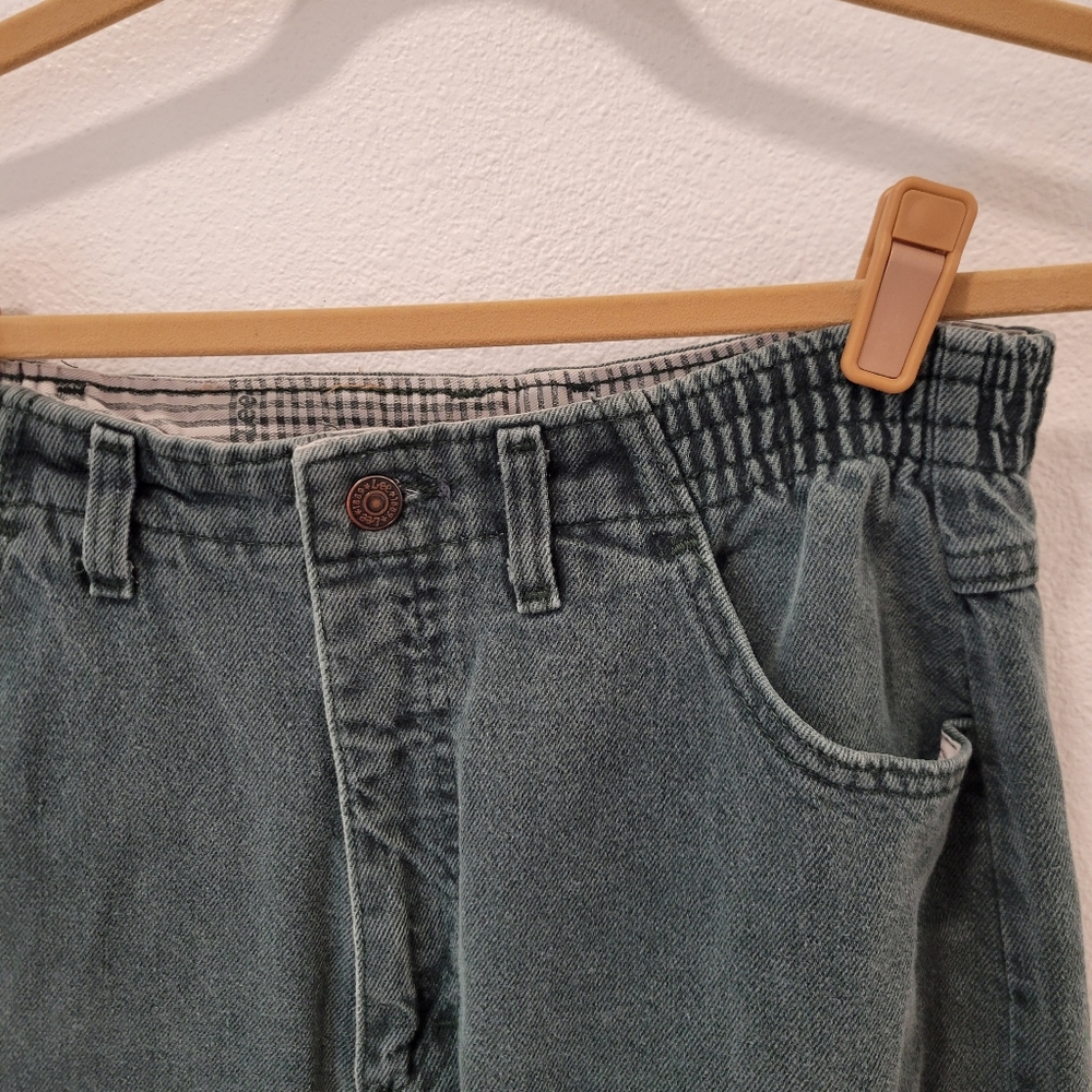 Vintage Lee Women’s Green Straight Leg Jeans‎ Stretch Waist Size 12 - Picture 2 of 5